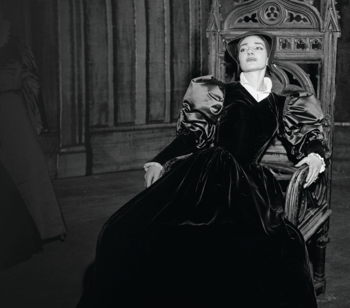 In the title role of Donizetti’s <em>Anna Bolena</em> at La Scala, Milan, 1957